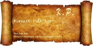 Kunszt Péter névjegykártya