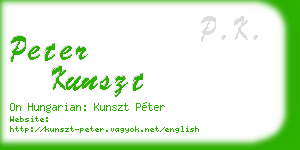 peter kunszt business card