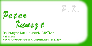 peter kunszt business card